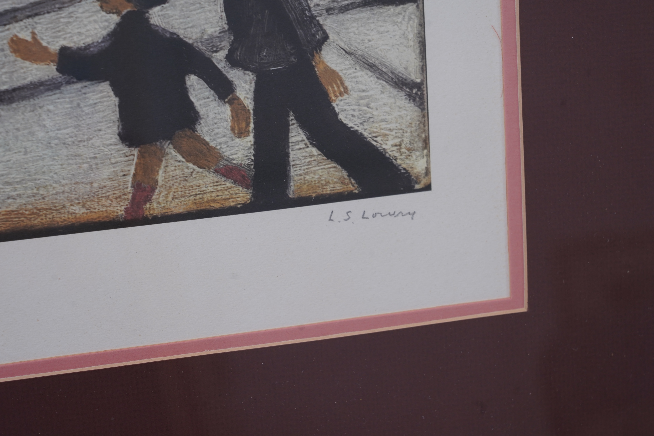 Laurence Stephen Lowry RBA, RA, 1887-1976, 'Level Crossing with Train'